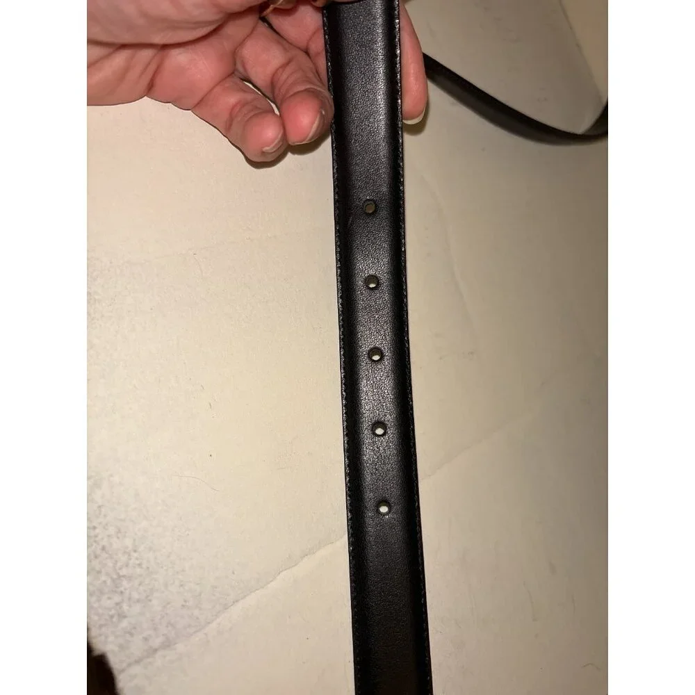 Brookhurst‎ Black Glove Leather Dress Belt - Made in Italy - 41